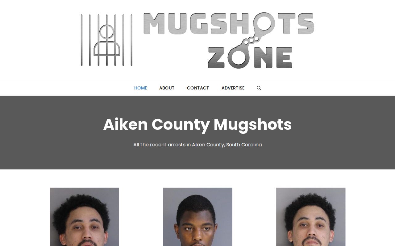 Aiken County historic secondary booking source view from Mugshots.zone