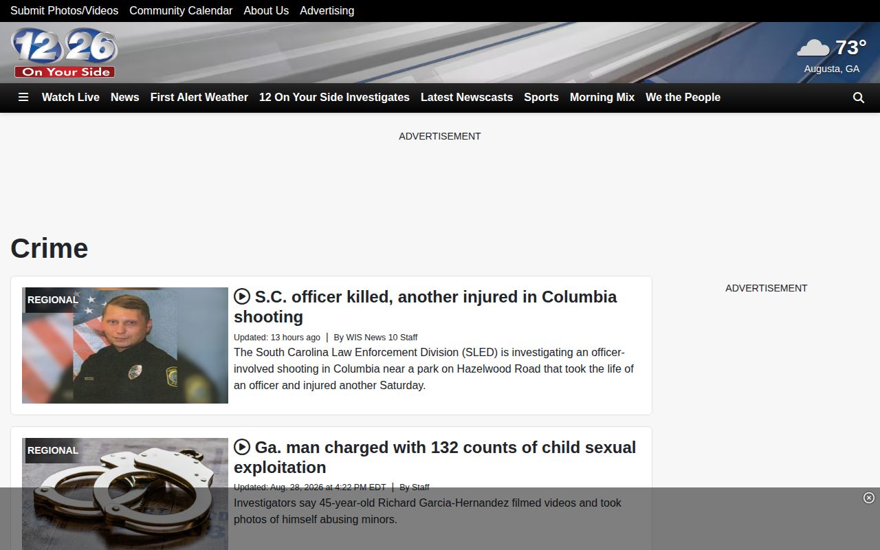 Aiken County crime news source view from the WRDW WAGT regional crime section